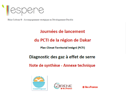 Bilan carbone de l'évènement de lancement du Plan climat territorial intégré de la Région de Dakar