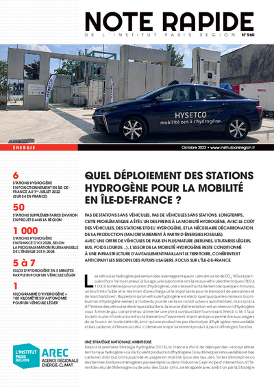 Quel déploiement des stations hydrogène pour la mobilité en Île-de-France ?